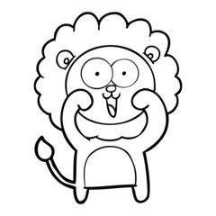 happy cartoon lion
