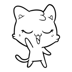 happy cartoon cat