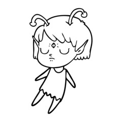 Fototapeta premium cartoon alien girl