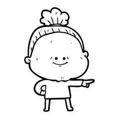 cartoon happy old woman