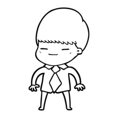 cartoon smug boy