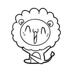 happy cartoon lion