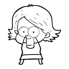 happy cartoon girl