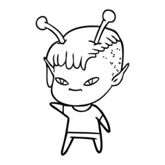 cute cartoon alien girl