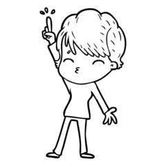 cartoon woman thinking