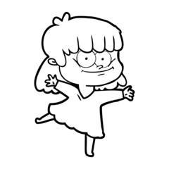 cartoon smiling woman