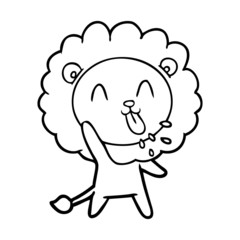 happy cartoon lion