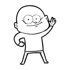 Obraz premium cartoon bald man staring