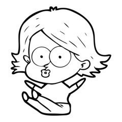 cartoon girl pouting