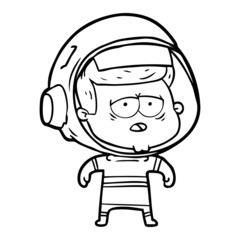 cartoon tired astronaut