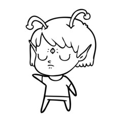 cartoon alien girl