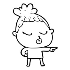 cartoon calm woman