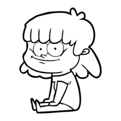 cartoon girl smiling