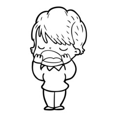 cartoon woman talking