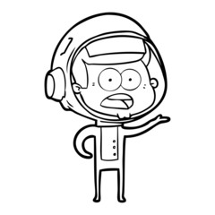 cartoon surprised astronaut