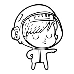 cartoon astronaut woman