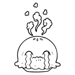 cartoon crying pie