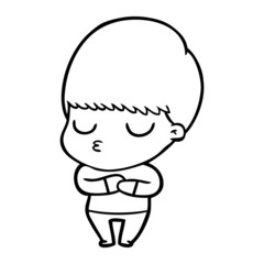 cartoon calm boy