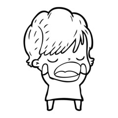 cartoon woman talking