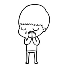 cartoon calm boy