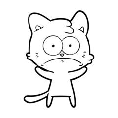 cartoon nervous cat