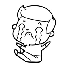 cartoon man crying