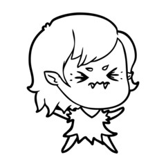 annoyed cartoon vampire girl