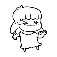 cartoon angry girl