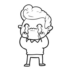 cartoon man crying