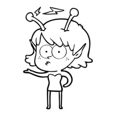 cartoon alien girl