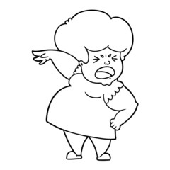 cartoon angry woman