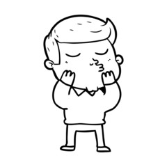 cartoon model guy pouting