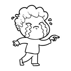 cartoon man crying