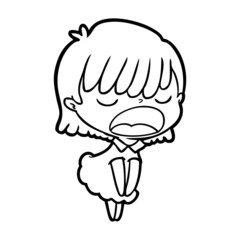 cartoon woman talking loudly