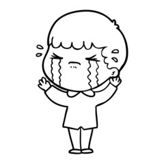cartoon man crying