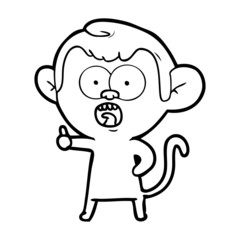 Fototapeta premium cartoon shocked monkey