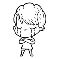 cartoon woman crying