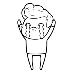 cartoon man crying