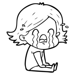 cartoon woman crying