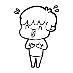 cartoon laughing boy