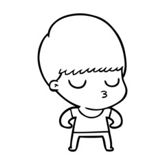 cartoon calm boy