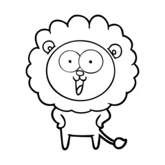 happy cartoon lion