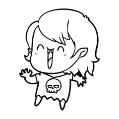 cute cartoon happy vampire girl