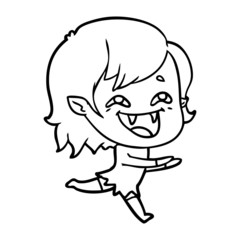 cartoon laughing vampire girl