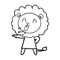happy cartoon lion