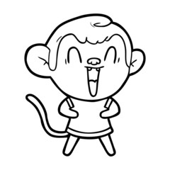 cartoon laughing monkey