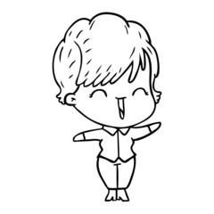 cartoon laughing woman