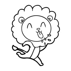 happy cartoon lion
