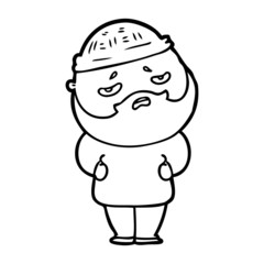 cartoon worried man with beard