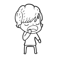 Obraz premium cartoon woman talking